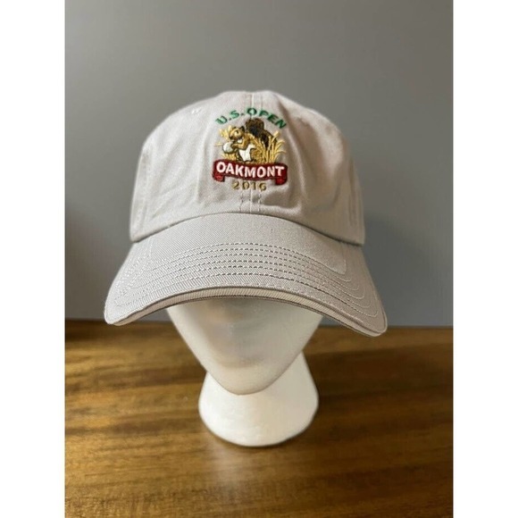 US Open 2016 Oakmont Hat Cap Strap Back Men's Adjustable Logo Beige USGA - Picture 1 of 5